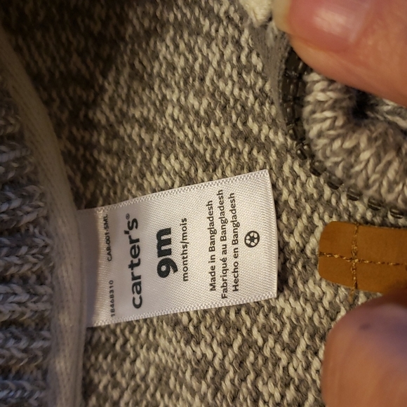 Carters Gray Sweater Size 9M - Picture 5 of 5